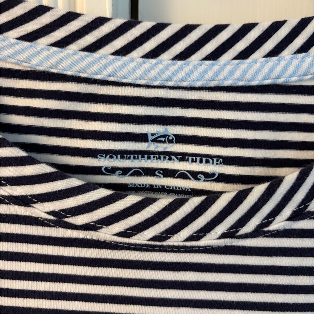 Southern Tide Abigail Nautical Striped Navy and White Women's Dress - Picture 2 of 7